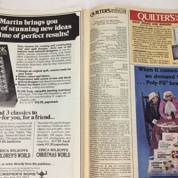 Quilters Newsletter Magazine October 1983 Issue No 156 Quilting Patterns - Picture 3 of 13